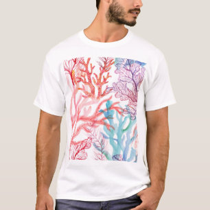 Camiseta Corais aquosos: padrão do mundo subaquático.