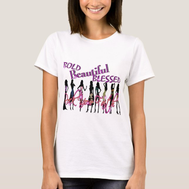 Camiseta Corajoso, bonito, & abençoado (Frente)
