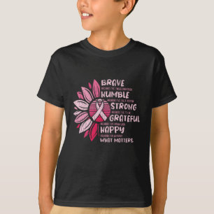 Camiseta Corajoso humilde Sensibilização para o Cancer de m