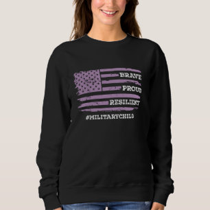 Camiseta Corajoso Orgulhoso Resiliente Filho Militar Crianç