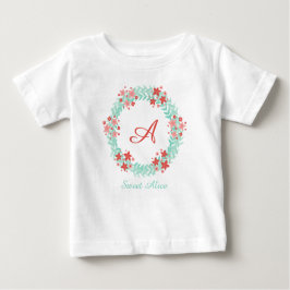 Camiseta Coral floral wreath design