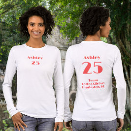 Camiseta Coral Red Name, Number, Team (Limelight)