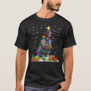 Camiseta Corante alemão de cãozinho Cachorro Árvore de Nata