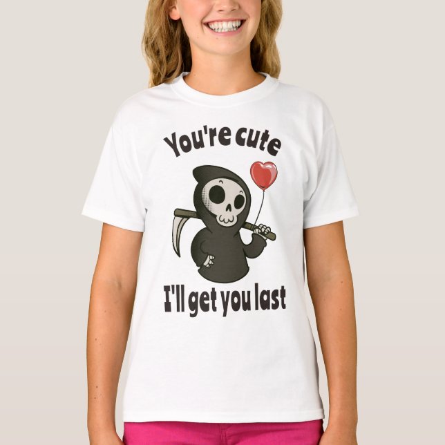Camiseta Corante Bonito de Grim com coração romântico (Frente)