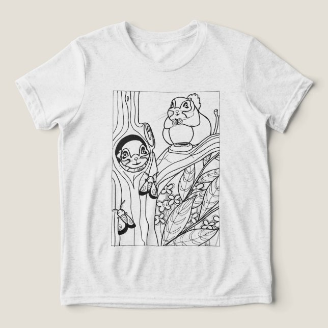 Camiseta Corante de esquilos voadores da Sibéria (Design frontal)