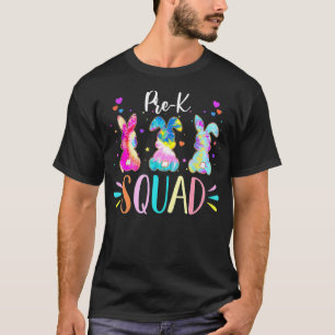 Camiseta Corante de Páscoa do Quadrado de Bunnies Cute Pre