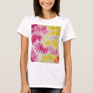 Camiseta Corante Rosa E Amarelo