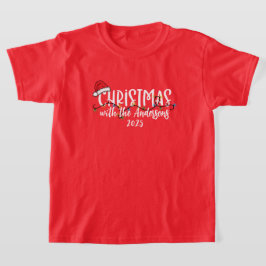 Camiseta Corda da Família Correspondente Luz Natal