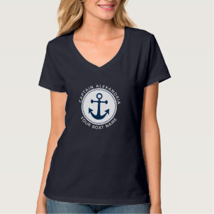 Camiseta Corda de Âncora Náutica Divertida Nome de Barco do