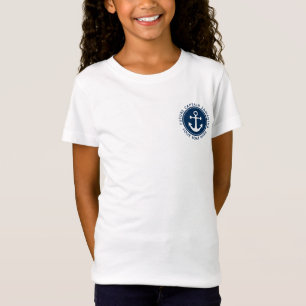 Camiseta Corda de Âncora Náutica Fofa Marinho Nome de Barco