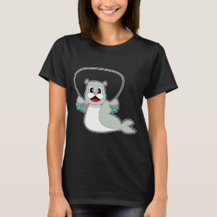 Camiseta Corda de Seal que saltou Corda de Salto