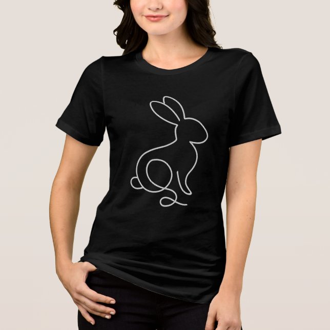 Camiseta Cordão de Coelho Design Moderno Minimalista (Frente)