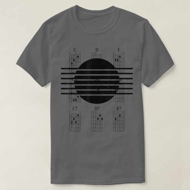 Camiseta Cordas de Buracos Sonoros de Violão Acústico (Frente do Design)
