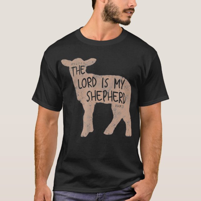 Camiseta Cordeiro Cristão Bonita de Deus Shepherd Dift (Frente)