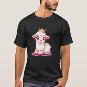 Camiseta Corderinho Adorável com Coroa para um Visual Real