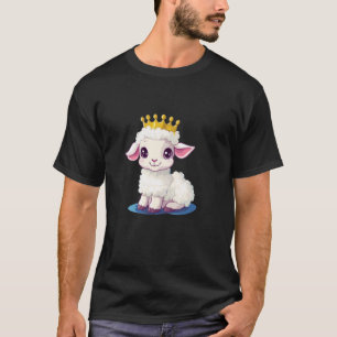 Camiseta Corderinho Coroado Fofo para um Toque Real