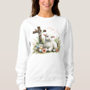 Camiseta Cordero de Páscoa em Aquarela Personalizado