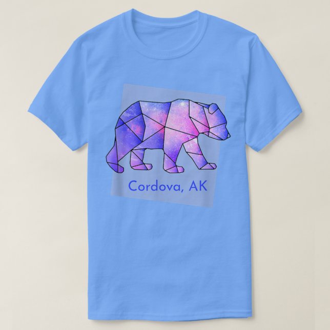 Camiseta Cordova AK Galaxy Bear Abstrato Geometry Animal (Frente do Design)