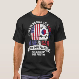 Camiseta Coreano Americano Conhecemos Lugares onde Coreia d