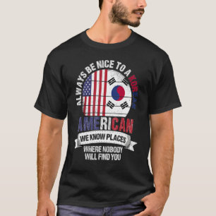 Camiseta Coreano Americano Nós conhecemos Lugares onde a Co