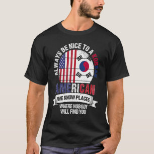 Camiseta Coreano Americano Nós Conhecemos Lugares Onde Core