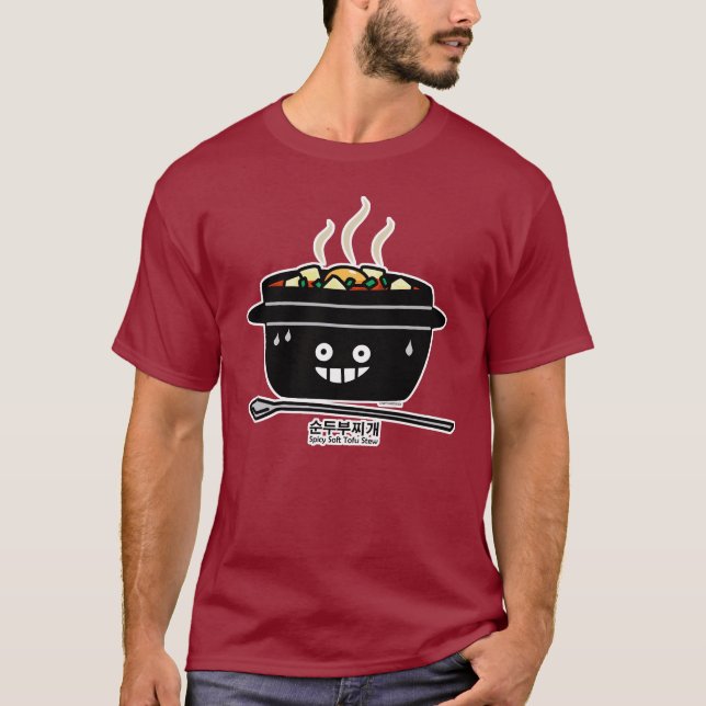 Camiseta Coreano Spicy soft Tofu Stew sopa Sundubu jigae (Frente)