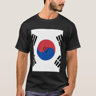 Camiseta Coreia do Sul Bandeira Coração Coreano Patrimônio 