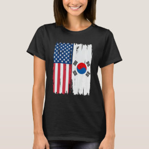 Camiseta Coreia do Sul dos EUA Meia Raízes de Bandeira Amer