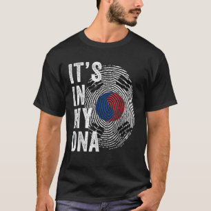 Camiseta Coreia do Sul Está no Meu DNA Fingerprin Sul-Corea