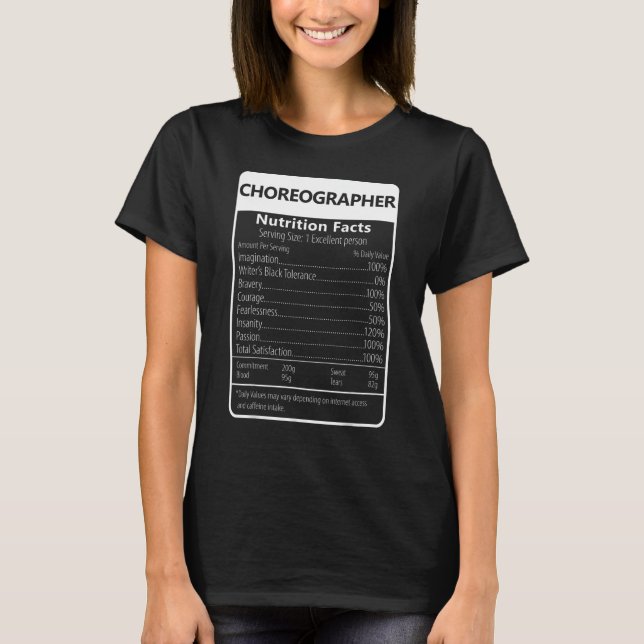 Camiseta Coreógrafo Nutrição Fala Gráfico Sarcástico (Frente)