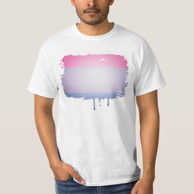 CAMISETA CORES 3D DO ORGULHO BISSEXUAL (Frente)