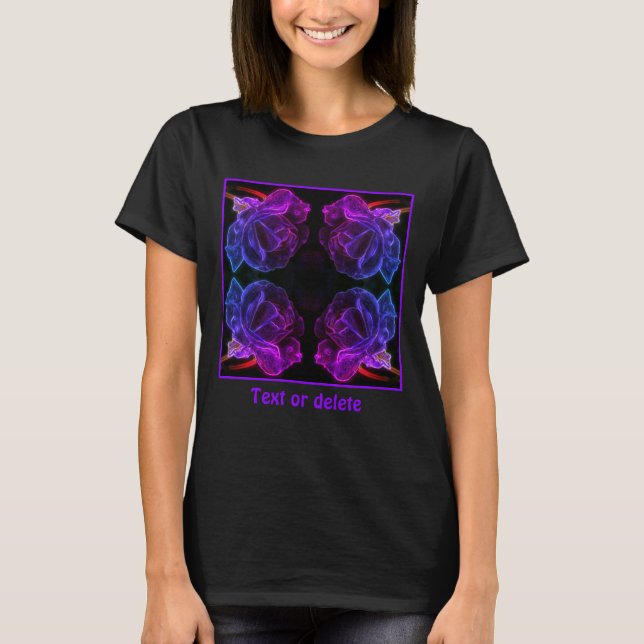 Camiseta Cores Abstratas Rosa Fantasia Flor (Frente)
