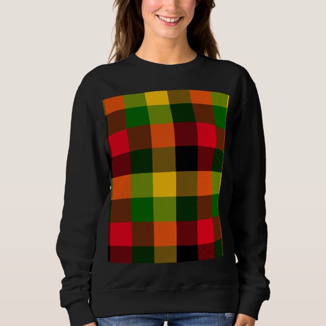 Camiseta Cores Africanas Rasta Reggae Xadrez Padrão Design (Frente)