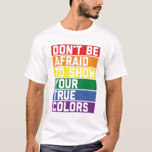 Camiseta Cores arco-íris LGBTQ  Ideia do presente mês de 