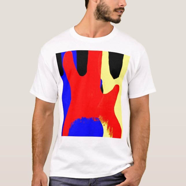 Camiseta Cores brilhantes do abstrato da pintura da (Frente)