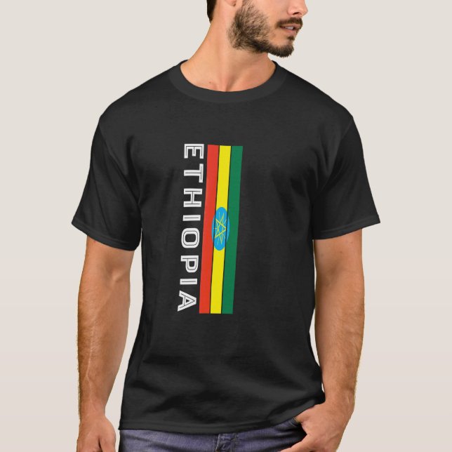 Camiseta Cores da Bandeira da Etiópia (Frente)