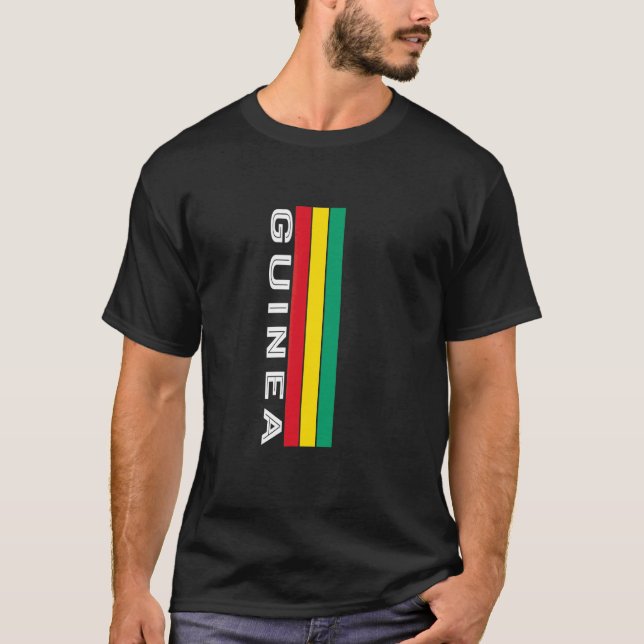 Camiseta Cores da Bandeira da Guiné (Frente)