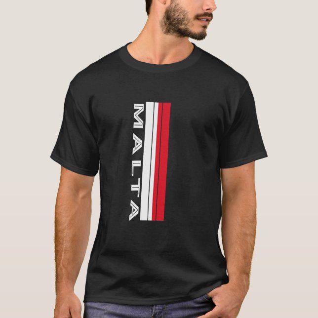 Camiseta Cores da Bandeira de Malta (Frente)