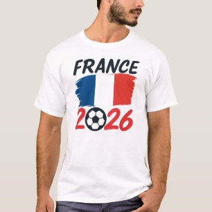 Camiseta Cores da Bandeira do Design de Fã de Futebol da Fr