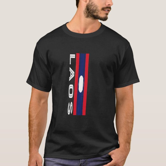 Camiseta Cores da Bandeira do Laos (Frente)