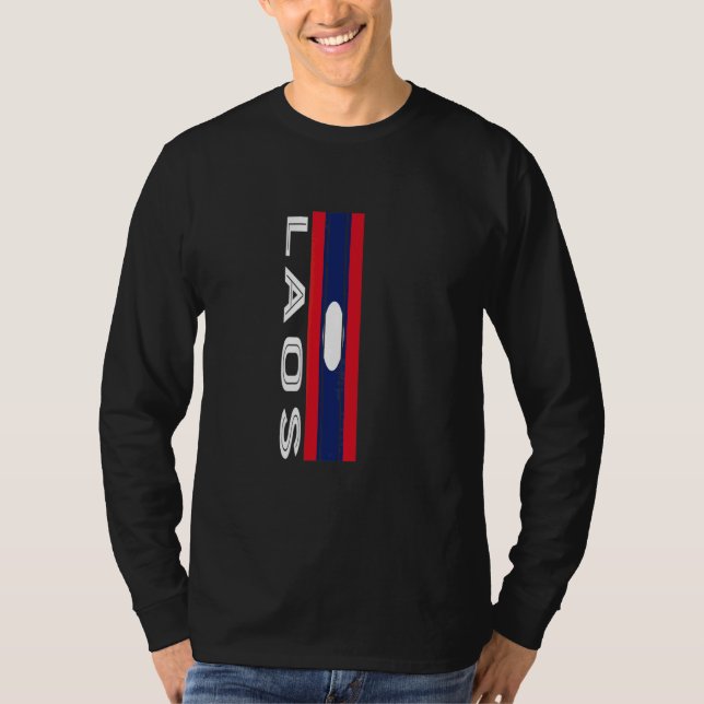 Camiseta Cores da Bandeira do Laos (Frente)