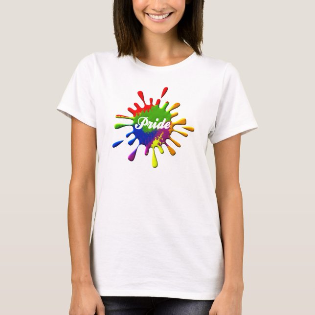 Camiseta Cores da Bandeira do Orgulho Gay Arco-íris (Frente)