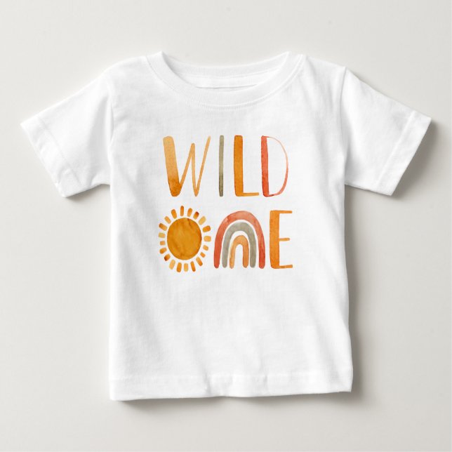 Camiseta Cores d'água de um Whimsical Wild Boho Rainbow & S (Frente)