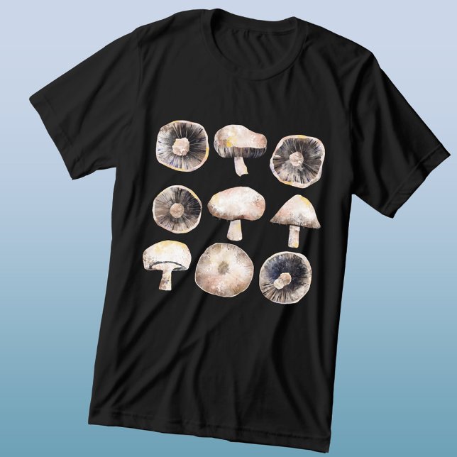 Camiseta Cores d'água do cogumelo (Mushroom and toadstool fungi art triblend t-shirt)