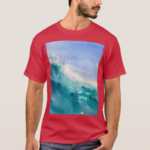 Camiseta Cores d'água ondas oceânicas pintura Gráfico