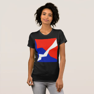 Camiseta Cores de Bandeira Azul Vermelho Branco