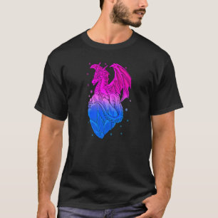 Camiseta Cores de Bandeira do Orgulho Bi, Dragão de Gelo bi