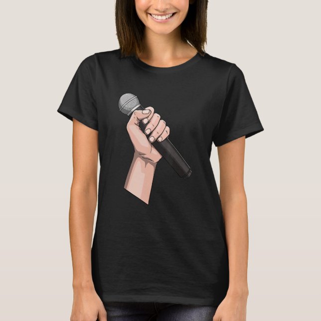 Camiseta Cores de Bebê Mike Mulheres Engraçadas Gravação de (Frente)