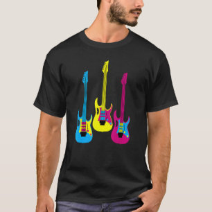 Camiseta Cores de Harmonia de Guitarra Tripla CMYK para Gui