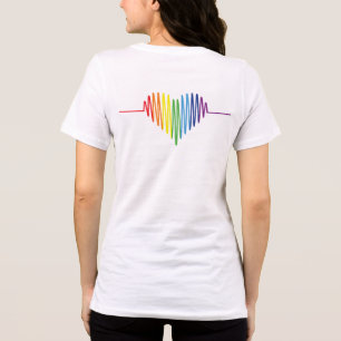 Camiseta Cores de Orgulho, Gráfico de Bater no Coração
